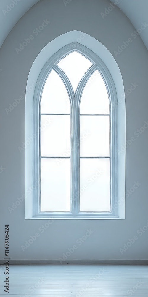 Poster a window with a white frame and a white curtain. the window is open and the curtain is drawn. the ro