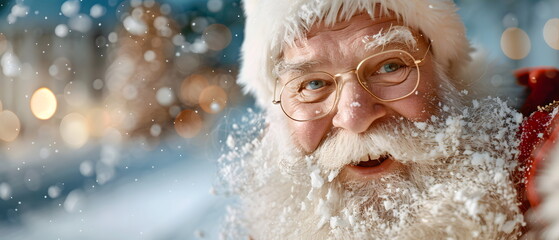 Merry Christmas and Happy New Year concept holiday vacation winter greeting card with text