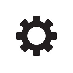 Black gear icon on white background.