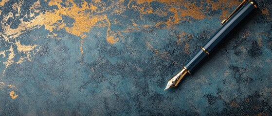 Fountain pen on clean bond paper flat lay