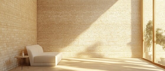 Cozy brick wall spaces with natural light