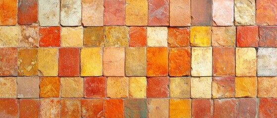 Vibrant brickwork patterns in urban environments