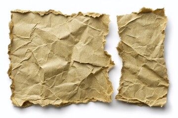 Khaki Paper Texture, Torn Paper Edges, Grunge Paper Background,  Isolated Paper Pieces, Craft Paper,  Ripped Paper, Paper Backgrounds