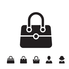 Black handbag icon design.