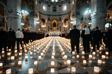 Saint Basil's Day. A group of Orthodox clergy in ornate gold robes walking in solemn procession during a ceremonial event.