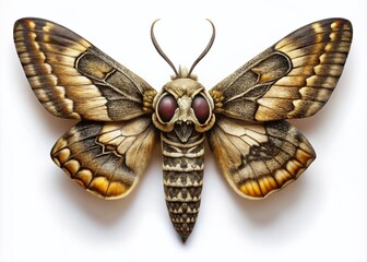 Obraz premium Death's Head Hawk-Moth Portrait - AI Photorealistic