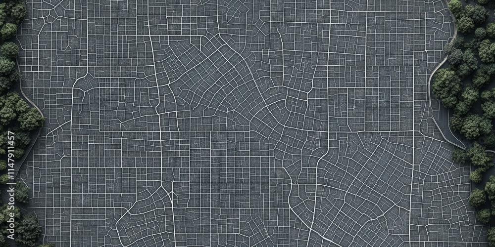 Poster a highly detailed and realistic photograph of a street map depicting the layout and structure of an 