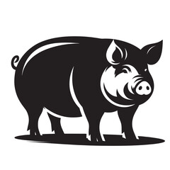 Black pig silhouette.
