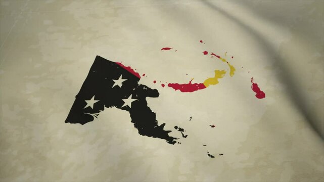 Wavy Map of SAMOA with Flag in Body Isolated on Vintage Background