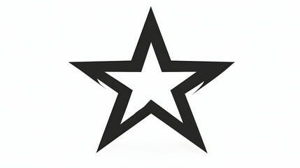 Obraz premium Abstract Star Graphic, Bold Black Star Illustration on White Background, Ideal for Design Projects