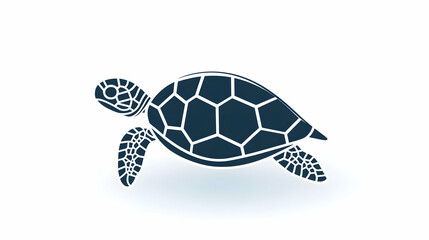 Obraz premium Sea Turtle Silhouette, Graceful Ocean Creature Swims Gently
