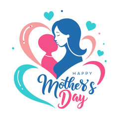 Happy Mother's Day typography floral design