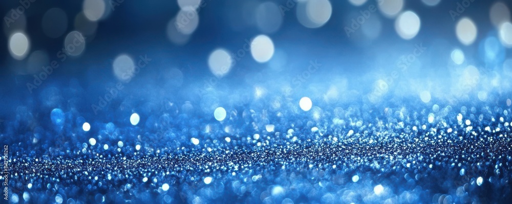 Poster a blue background with glitter and snowflakes on the right side, creating an atmosphere of joy for c