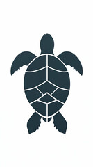 Obraz premium Sea Turtle Silhouette, Elegant Aquatic Creature Illustration