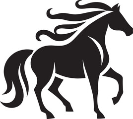 Obraz premium Black silhouette of a horse.