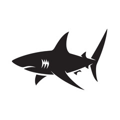 Obraz premium Black silhouette of a shark.