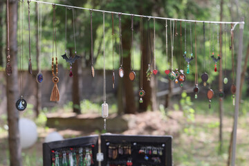 A Colorful Jewelry Display Hanging Beautifully in Nature for All to Admire and Enjoy