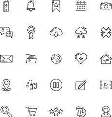 Essential UI Icons Notifications, Media, Location, and More