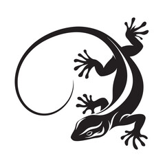 Black stylized gecko design.