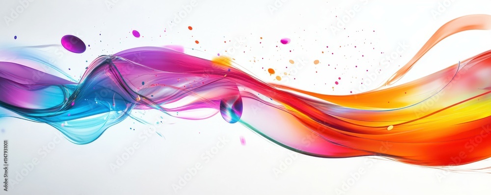 Poster a dynamic and fluid background featuring colorful flowing lines