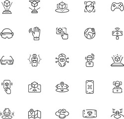 Fototapeta premium Augmented Reality, Virtual Reality, Metaverse Icons Technology, Innovation, Future