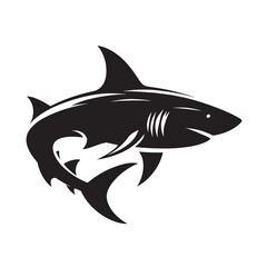 Black stylized shark silhouette. (1)
