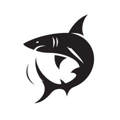 Black stylized shark silhouette.