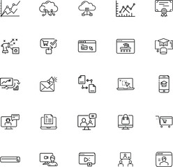 Digital Marketing Strategy Icons Growth, Cloud, Ecommerce, Analytics