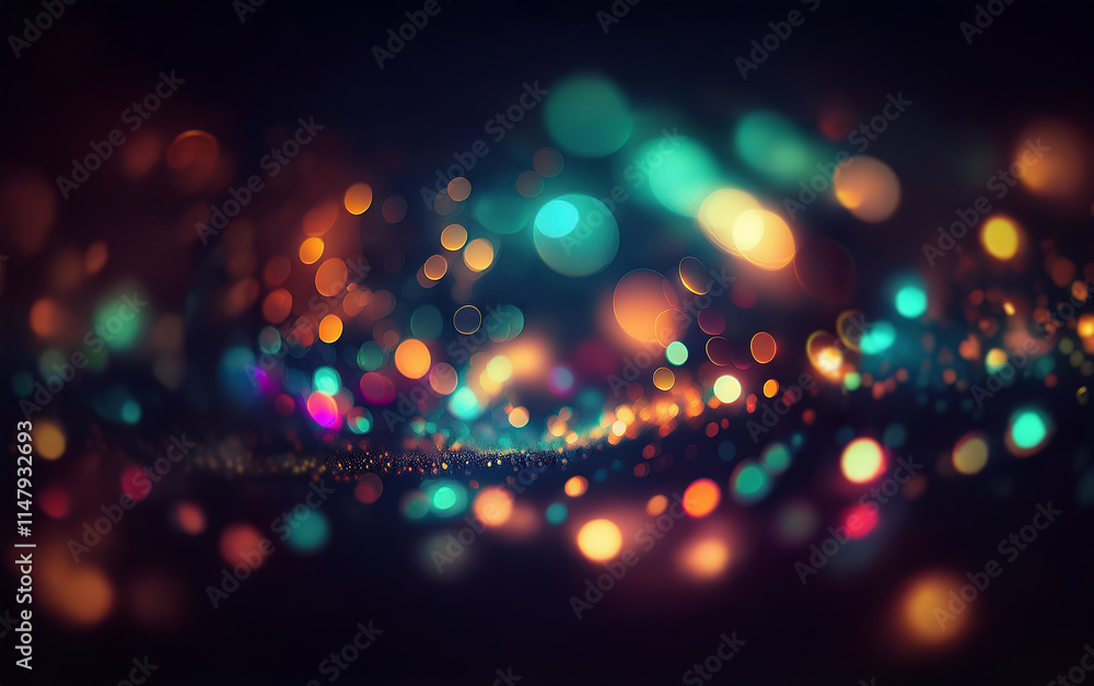 Poster A dark background with a blurred colorful bokeh effect. The bokeh appears to be a wave of light.