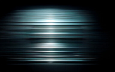 A dark background with a blurred, luminous, horizontal line pattern radiating from the center.