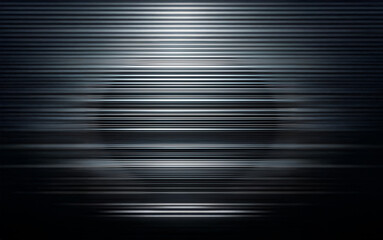 A dark, blurred background with horizontal lines of light radiating from a central point.