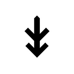 Obraz premium Black icon of 2 down arrows together isolated on a transparent background Minimalist flat icon, vector logo style sign clipart on a no background png