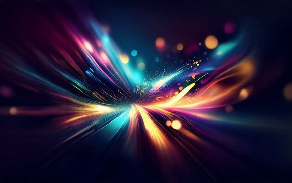 Vibrant Radiating Light Orbs and Streaks in Space Atmosphere - Free ...