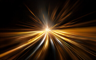 Abstract depiction of motion and speed, with streaks of light radiating outward from a central point.