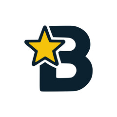 letter B with star logo vector illustration template design