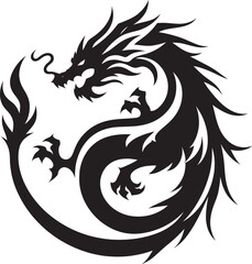 Black tribal dragon silhouette.