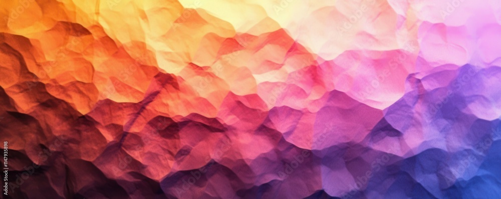 Poster grainy texture and soft shadows complement this abstract gradient background