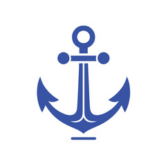 Blue anchor icon isolated on white.