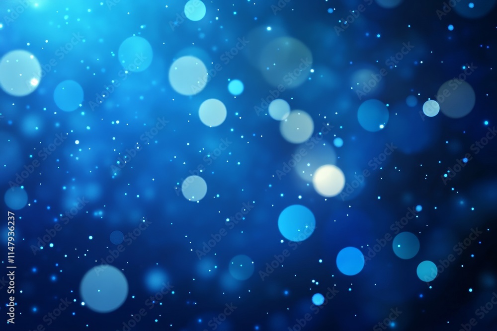 Poster Bright Blue Bokeh With Varying Light Intensities Creating a Dreamy and Abstract Background Suitable for Various Creative Projects