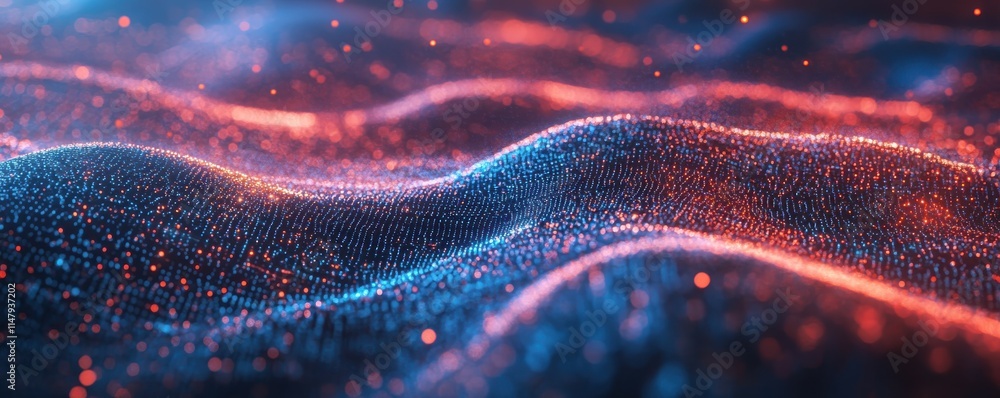 Poster a futuristic visualization of dna strands within a digital cyberspace, illustrating concepts related