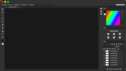ウィンドウ ベクター フレーム インターフェイス UI 画像編集ソフト Photoshop風 素材 背景あり (フリーサイズ .SVG)