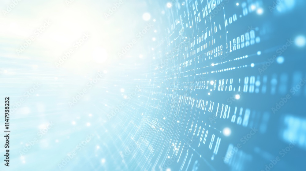 Poster digital patterns and light create an abstract background for technology and innovation themes in a f