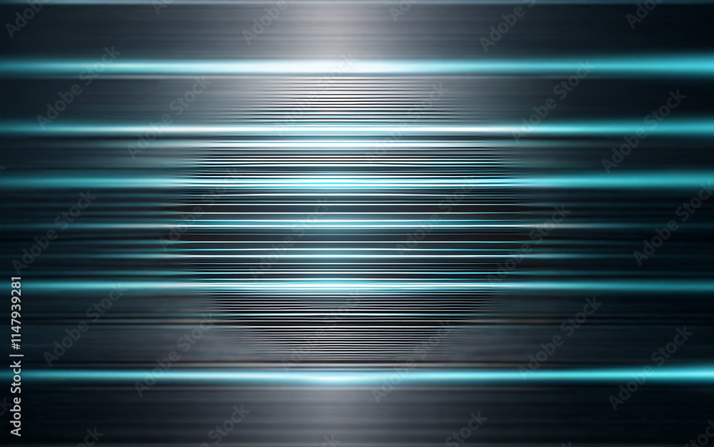 Poster abstract background with blurred horizontal lines in shades of blue and gray.