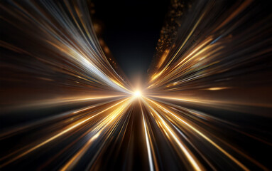 A  bright, golden light emanates from the center of an abstract image, surrounded by streaks of light that radiate outwards like the wings of a butterfly.