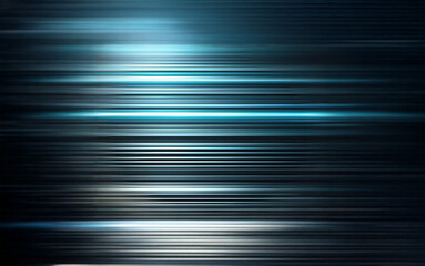 Abstract background with horizontal streaks of blue and white light, creating a sense of motion and speed.
