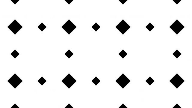 Hypnotic rhythmic movement of geometric black and white shapes. Loop 4k simple geometric flat background