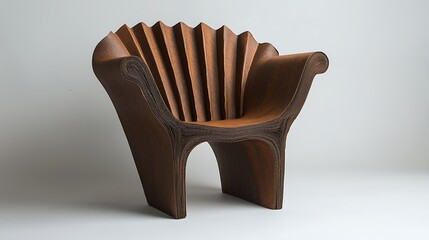 Modern Rustic Wooden Chair  Layered Design  Studio Shot