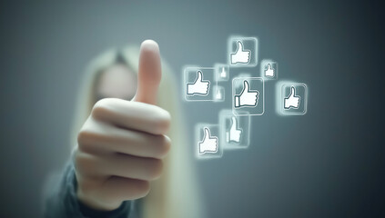 Social Media Marketing Concept &ndash; Reaching Out to Like Icons for Digital Communication and Engagement in the Modern Tech World
