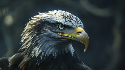 Obraz premium Majestic bald eagle with striking features and intense gaze