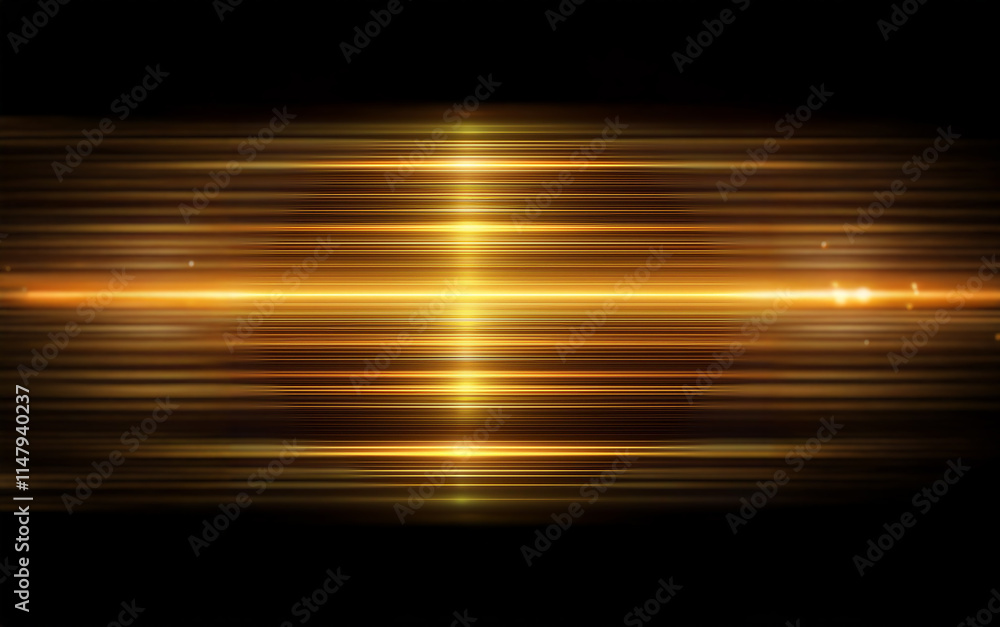 Leinwandbilder an abstract image with horizontal lines of light against a dark background.